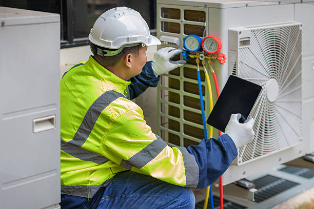 Professional Hvac technician working in Milburn, OK
